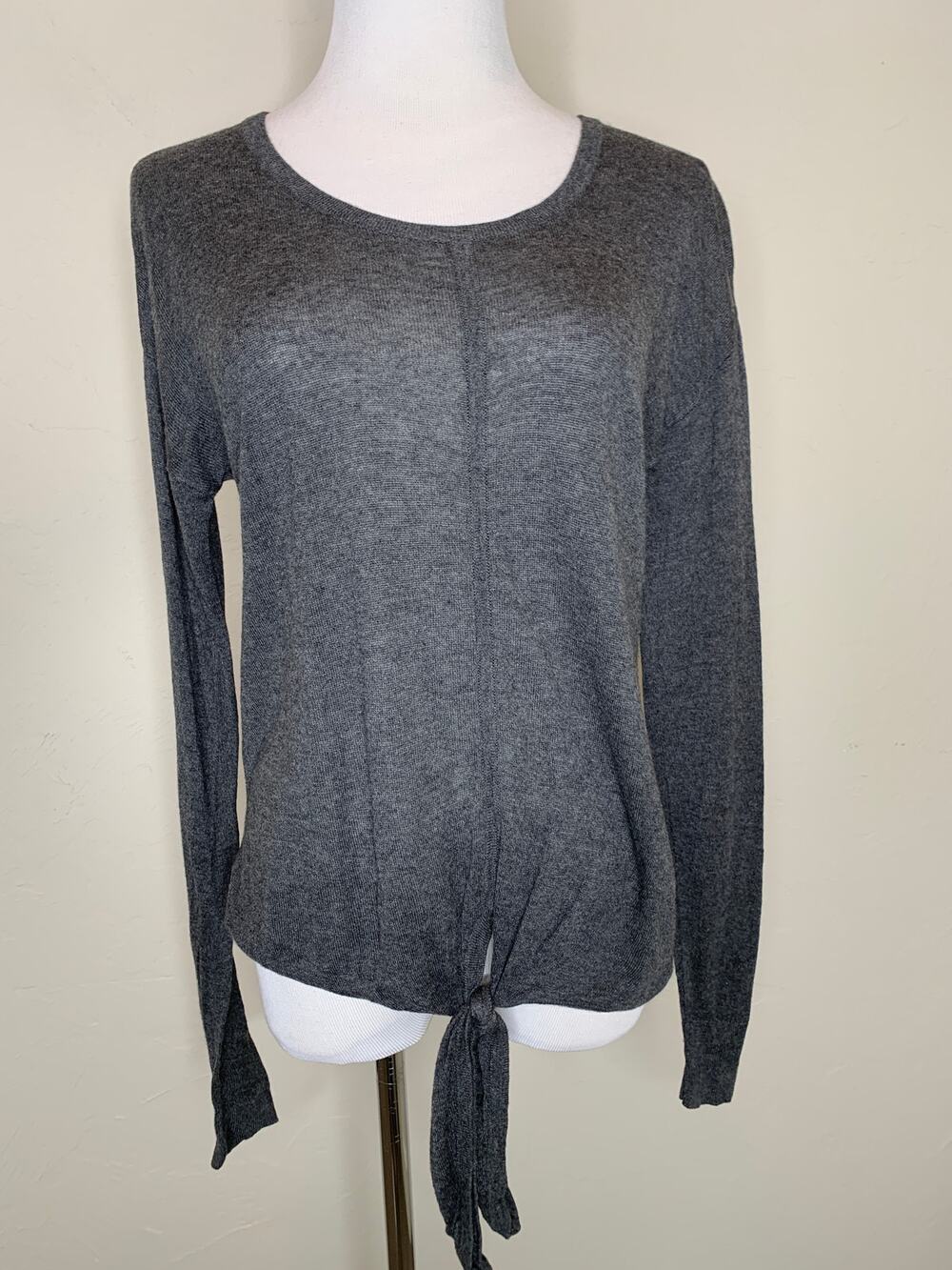 Madewell Gray Lightweight Sweater Sz XS Front Tie